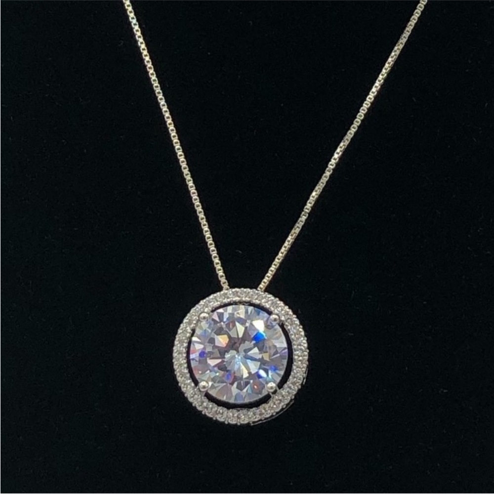 14k 3ct Solitaire Pendant - Picture 11 of 15